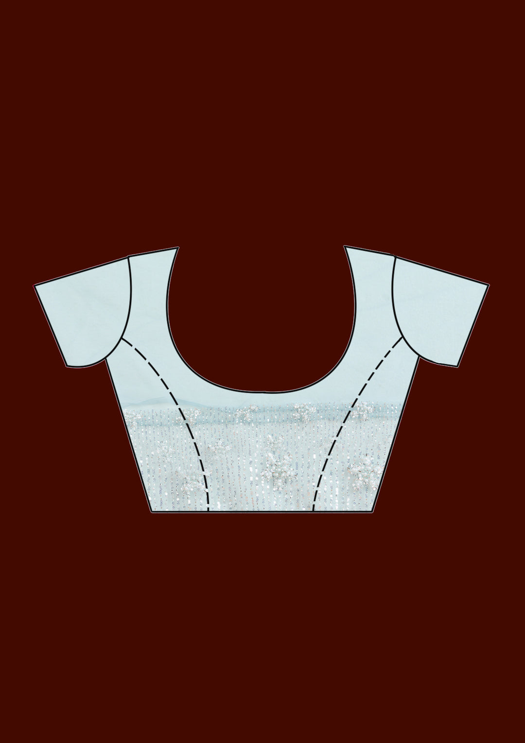 Sky Blue Sequins Net Saree