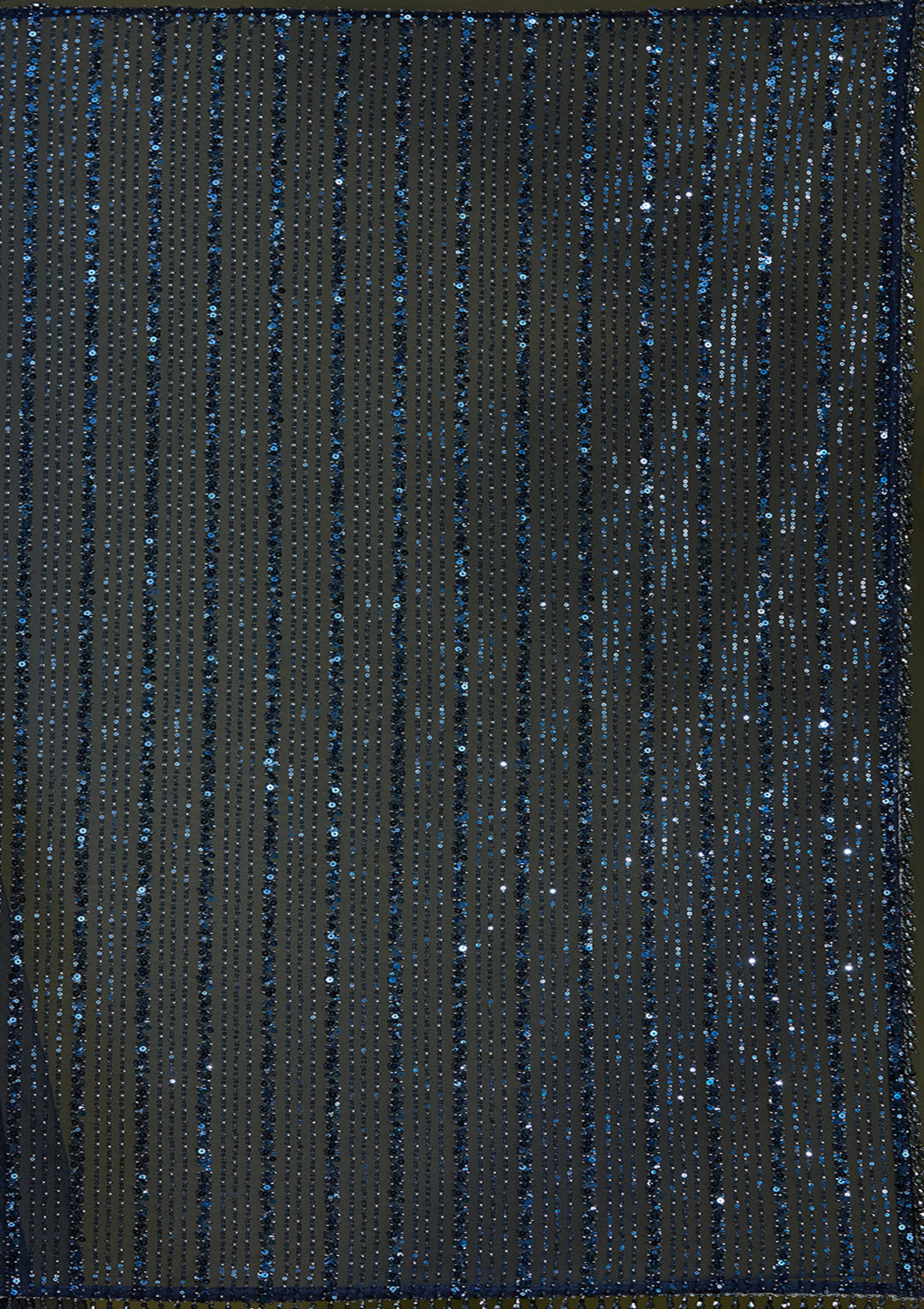 Navy Blue Sequins Net Saree