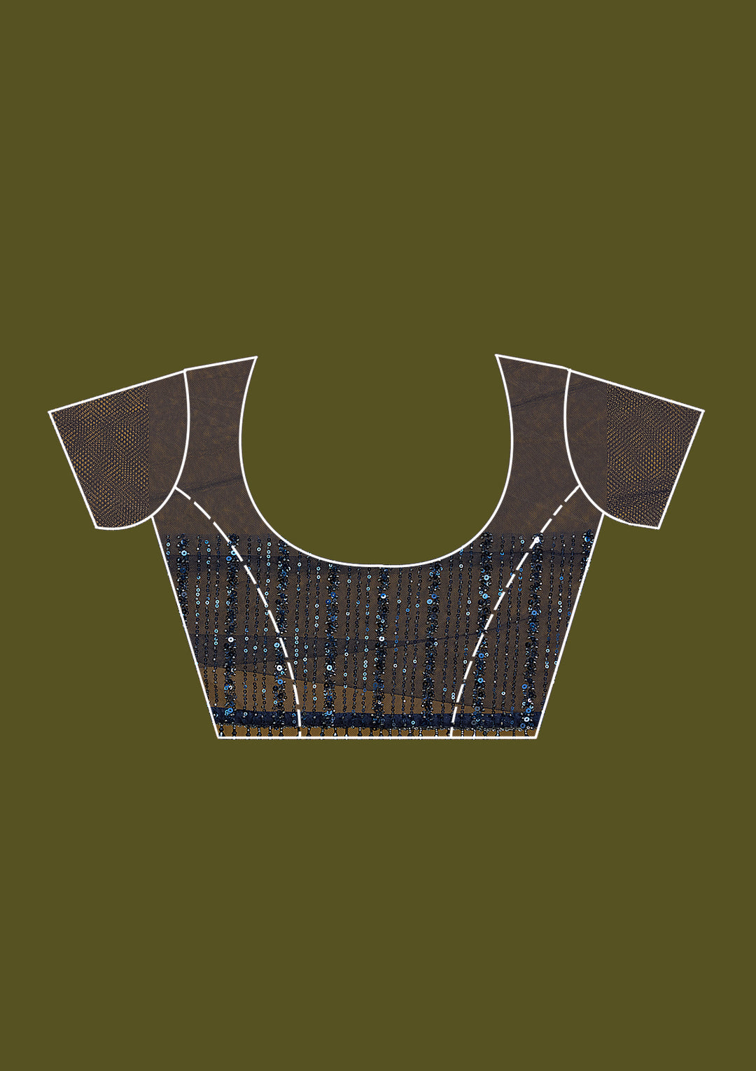 Navy Blue Sequins Net Saree