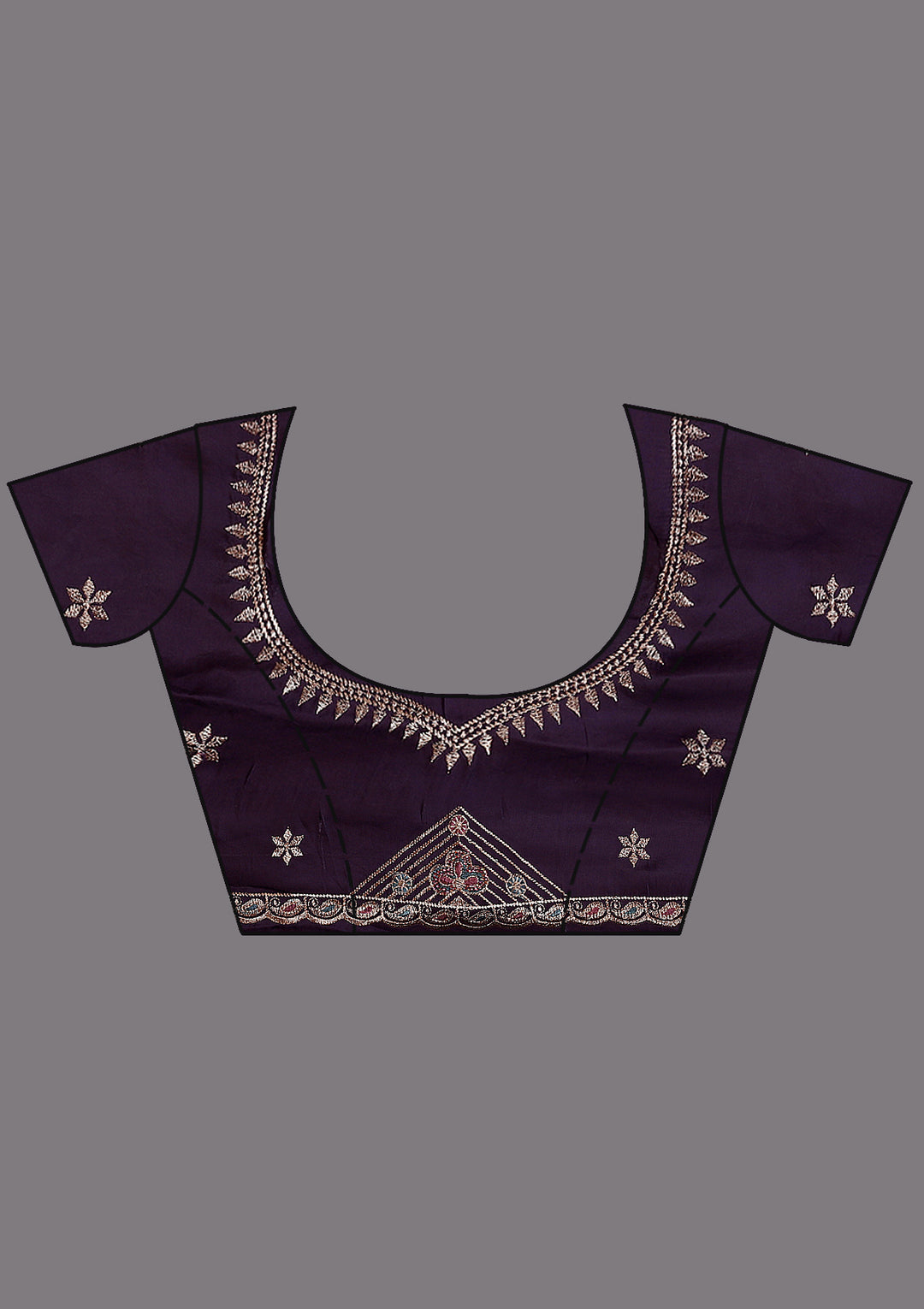 Purple Stonework (Gold) Tissue Saree