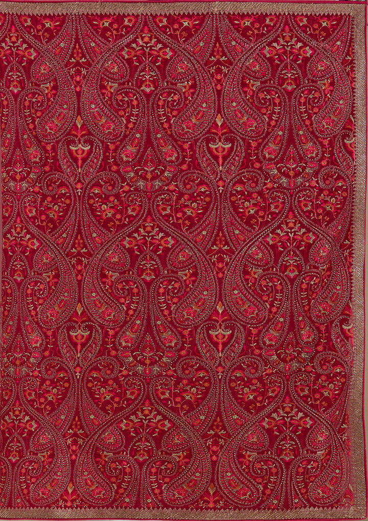 Rani Pink Kashmiri Georgette Saree