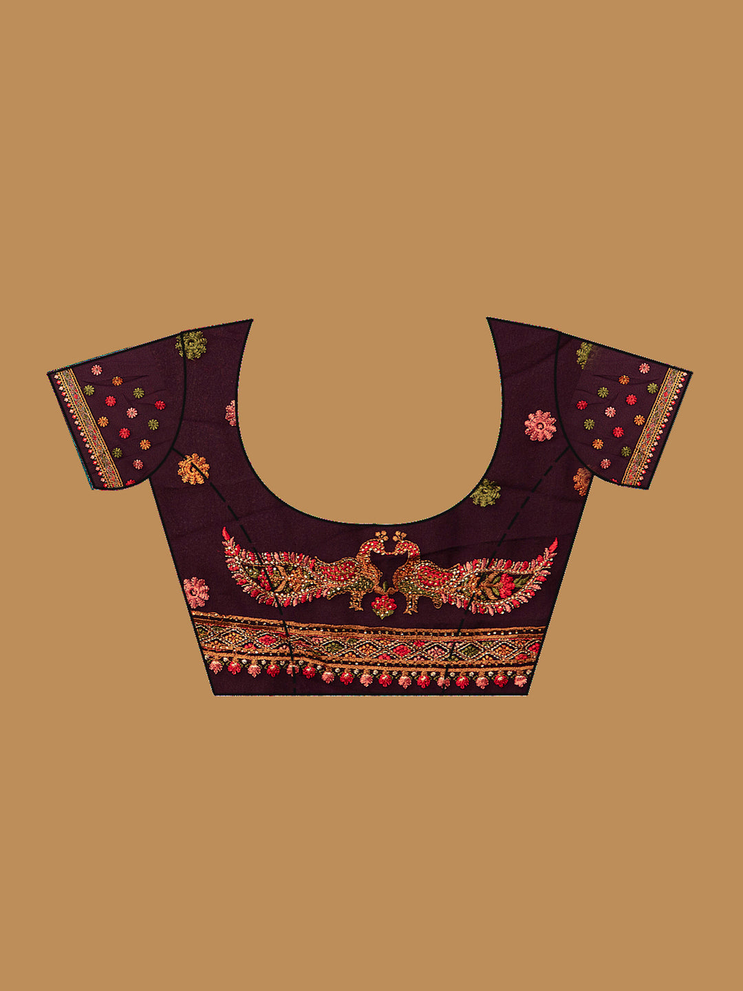 Purple Kashmiri Georgette Saree