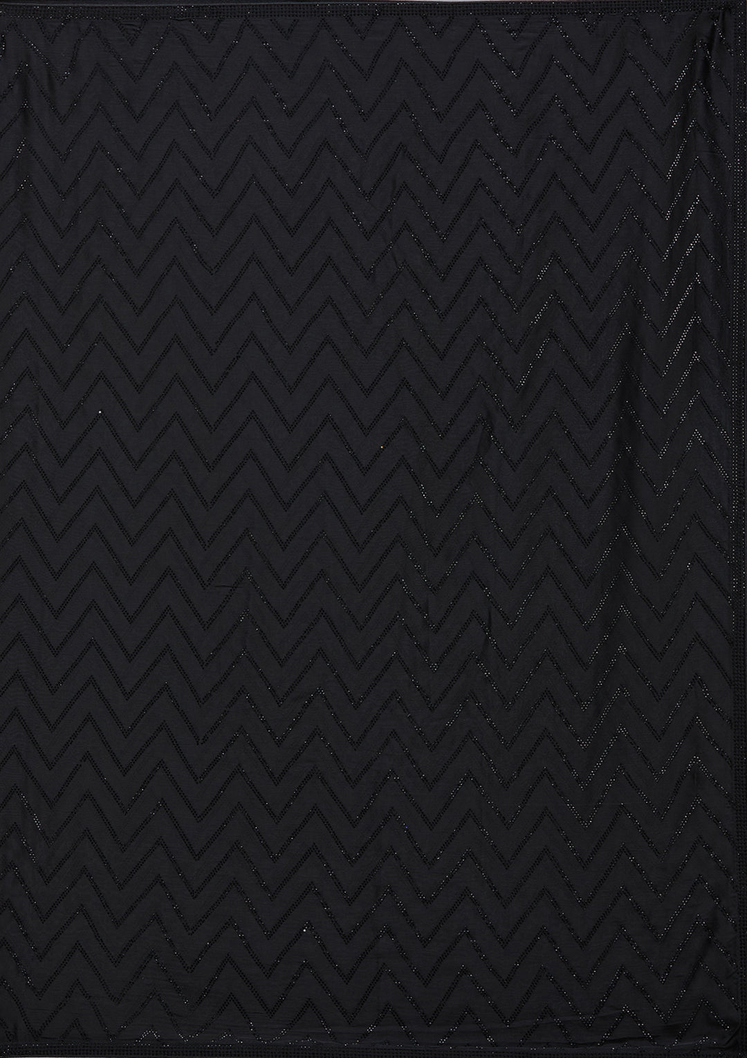 Black Stonework (Silver) Organza Saree