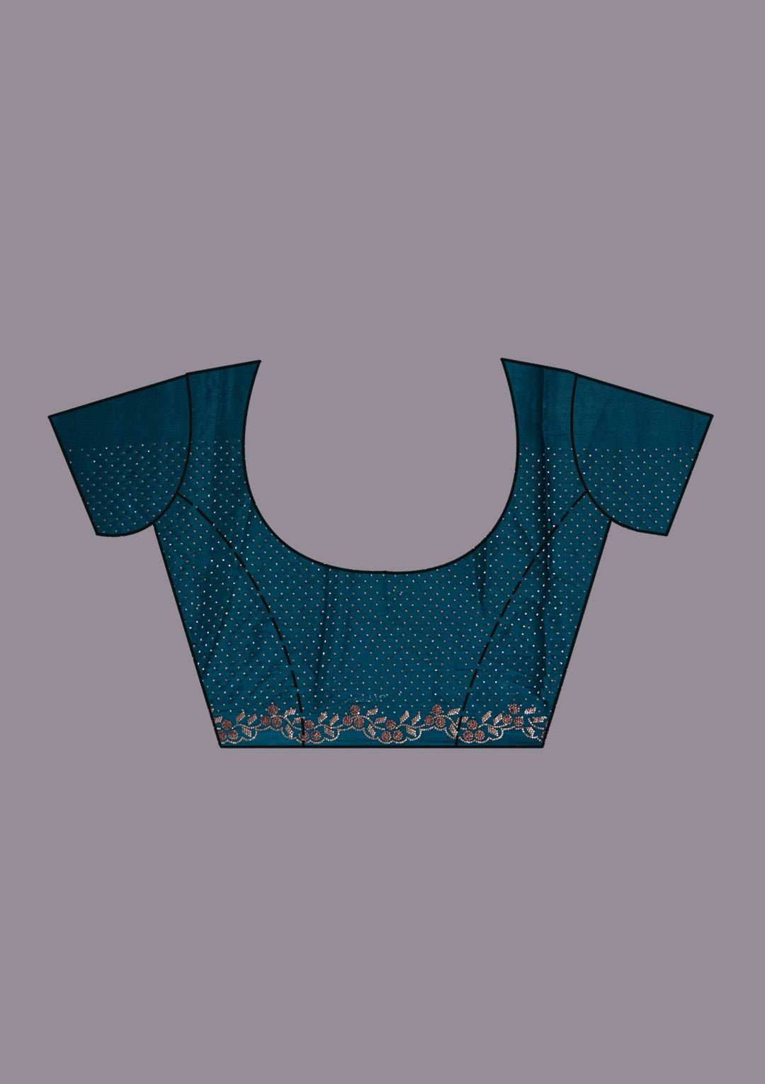 Peacock Blue Stonework (Gold) Tissue Saree