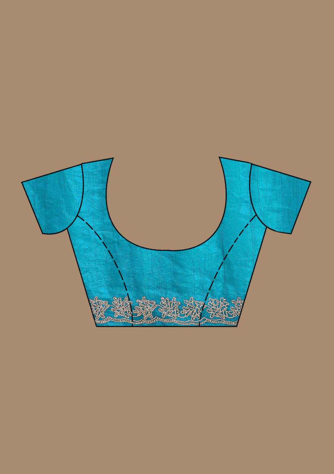 Rama Green Threadwork Tissue Saree