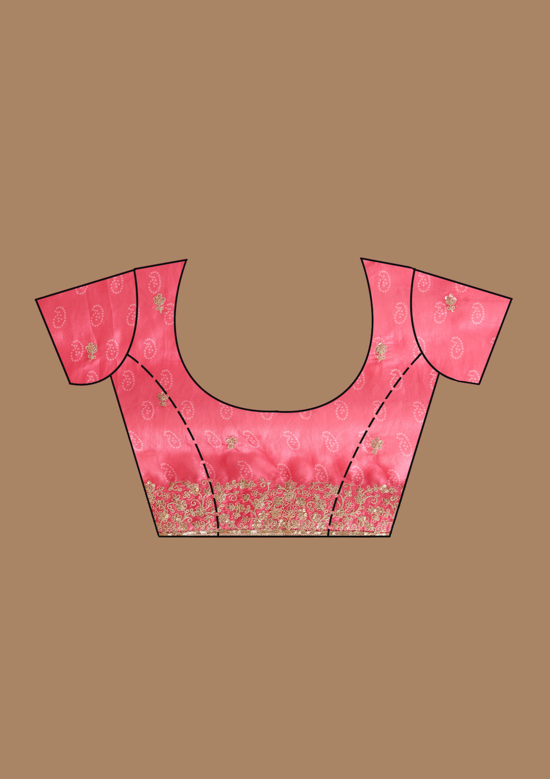 Rani Pink Cording Chiffon Saree