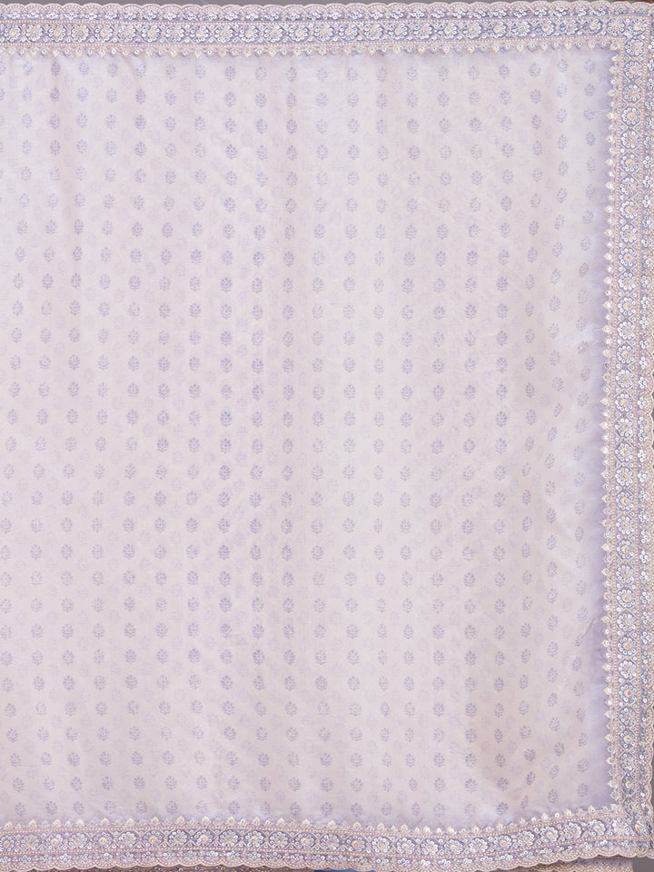 Lavender Sequins Tissue Saree