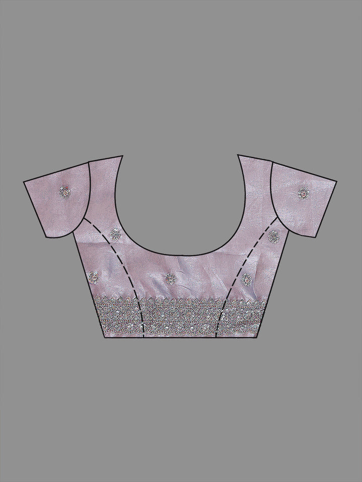 Lavender Sequins Tissue Saree