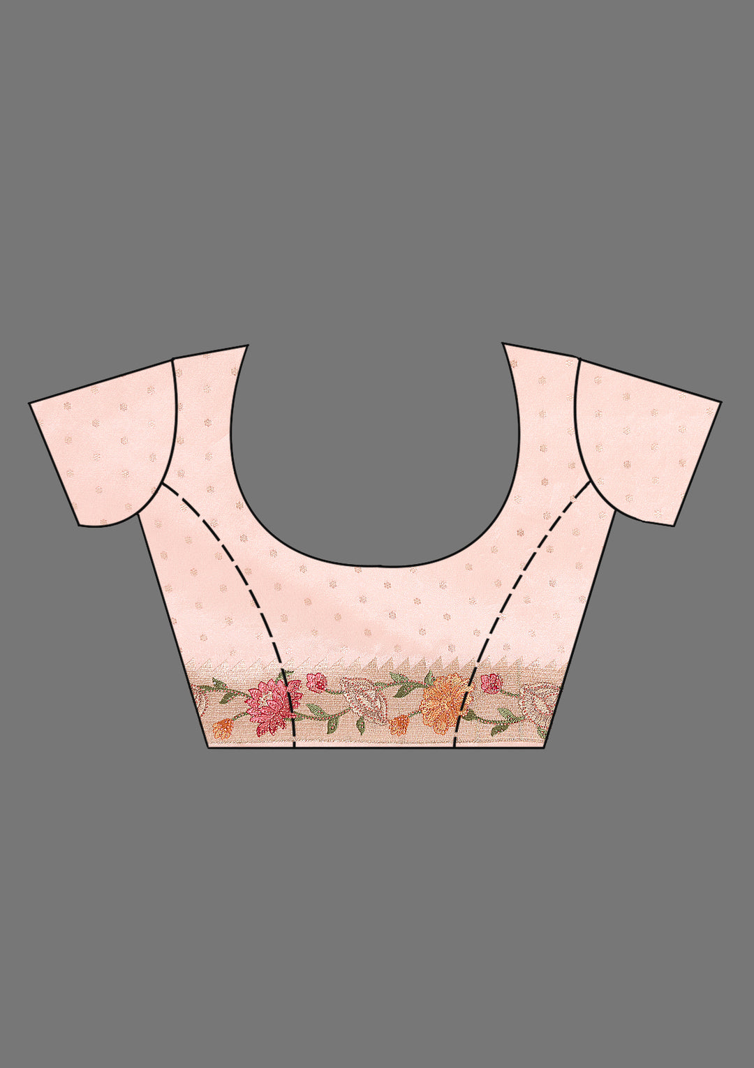 Baby Pink Threadwork Tissue Saree