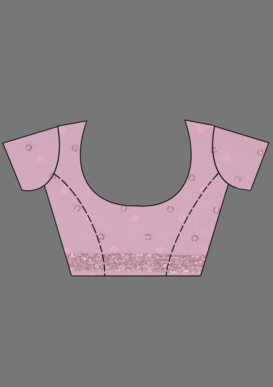Baby Pink Sequins Georgette Saree