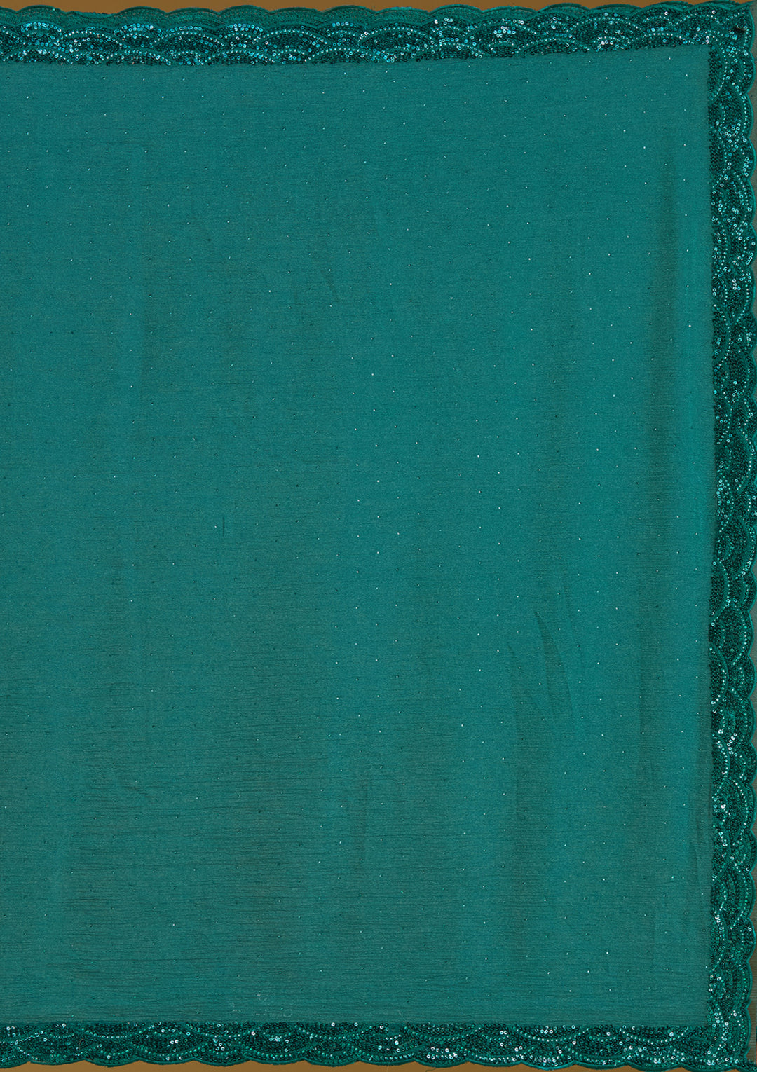 Teal Green Sequins Chiffon Saree