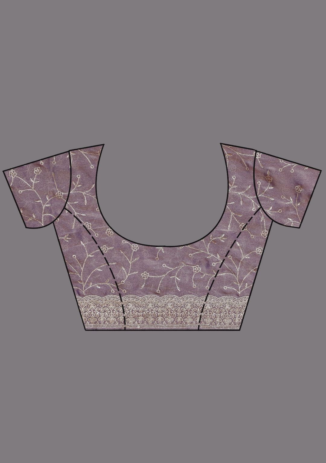 Lavender Zariwork (Silver) Tissue Saree