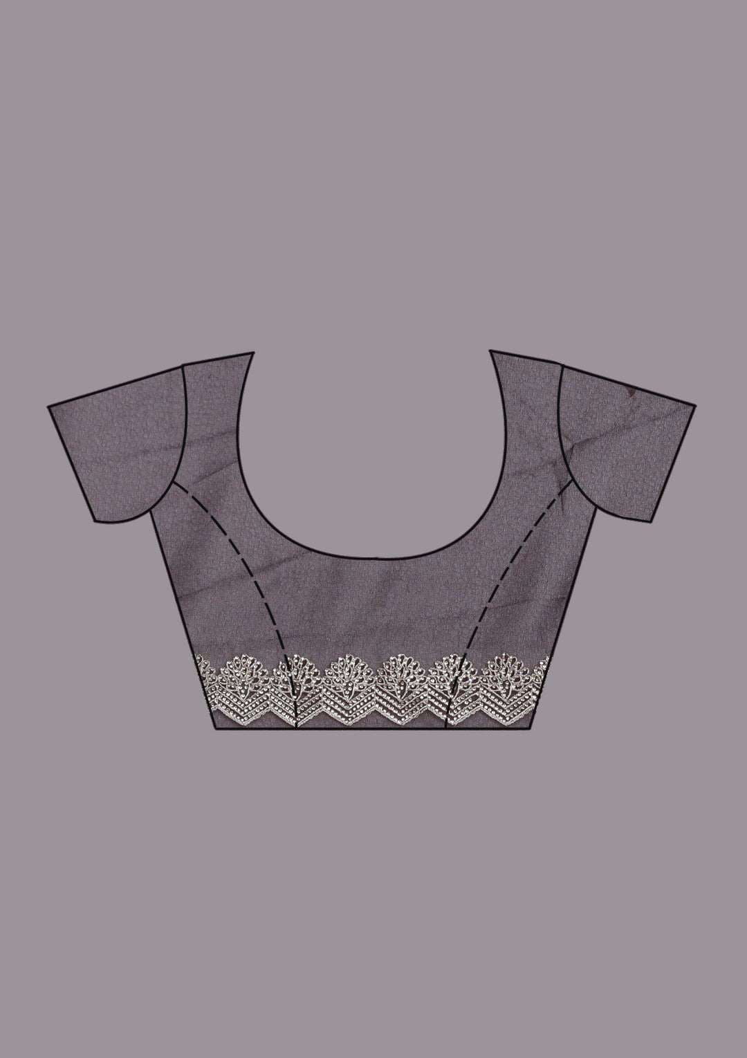 Purple Zariwork (Silver) Georgette Saree