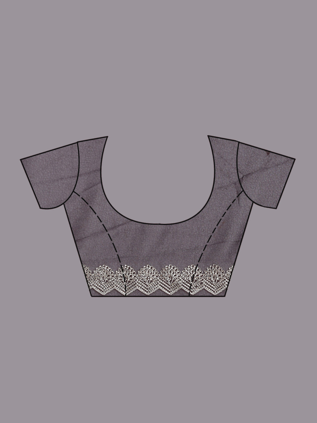 Purple Zariwork (Silver) Georgette Saree