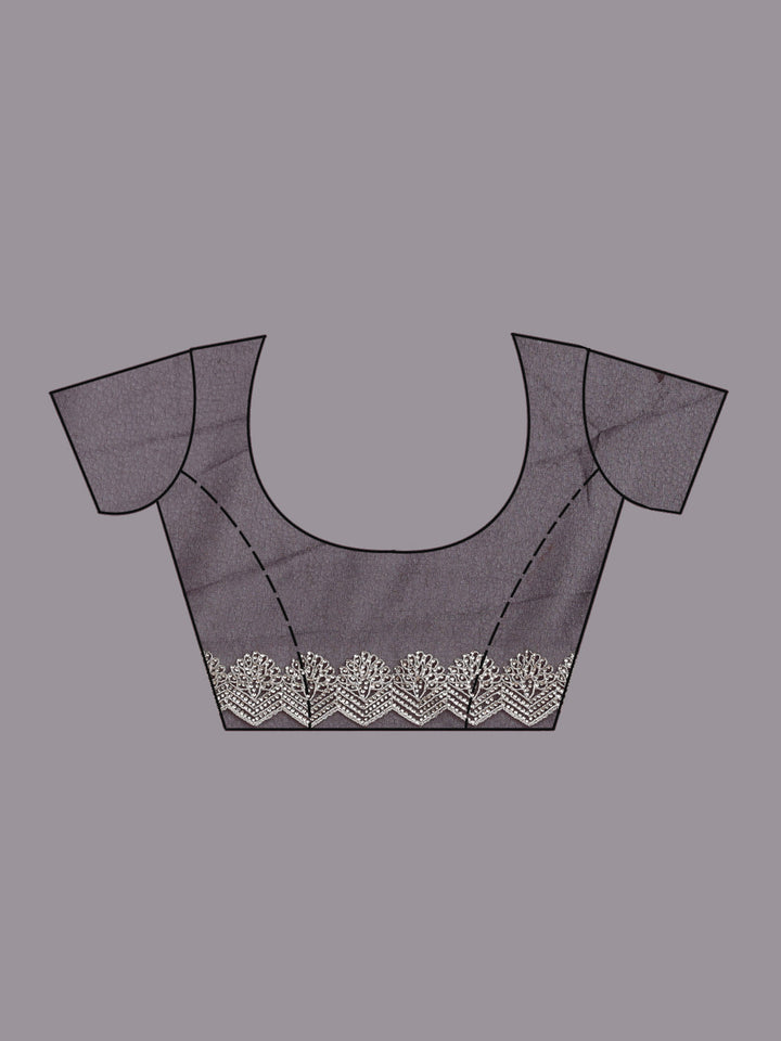 Purple Zariwork (Silver) Georgette Saree