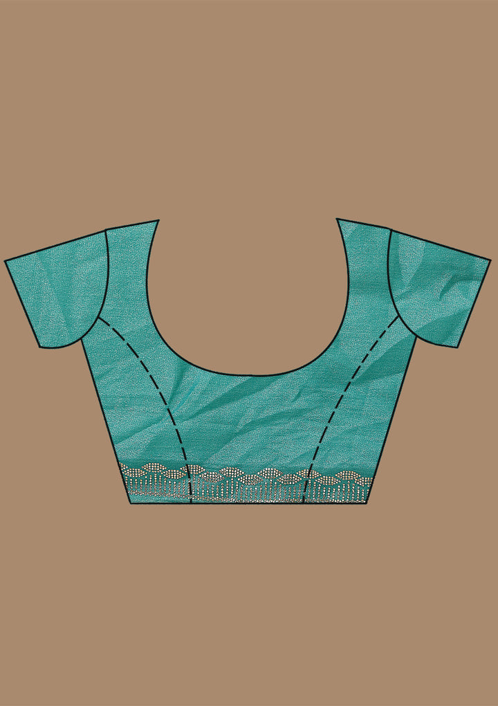 Sea Green Badla Tissue Saree