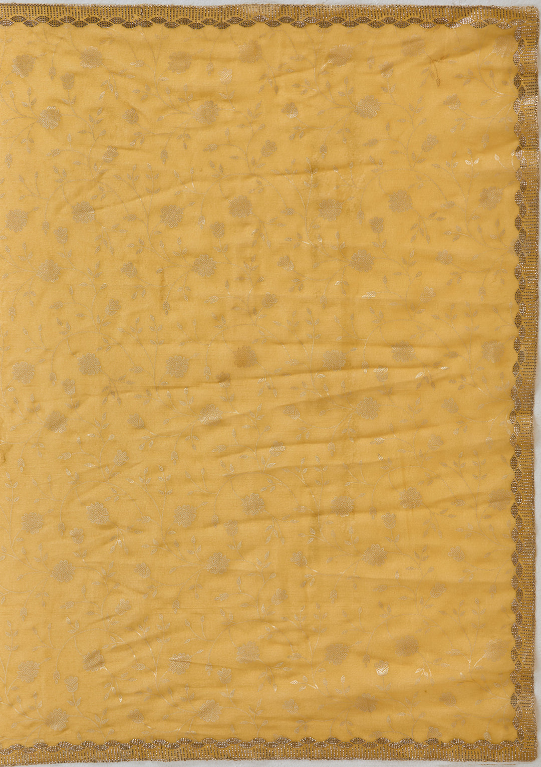 Yellow Badla Tissue Saree