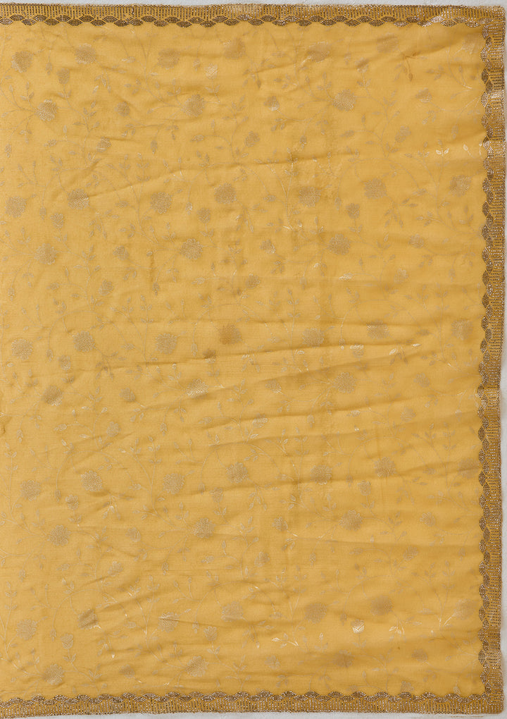 Yellow Badla Tissue Saree