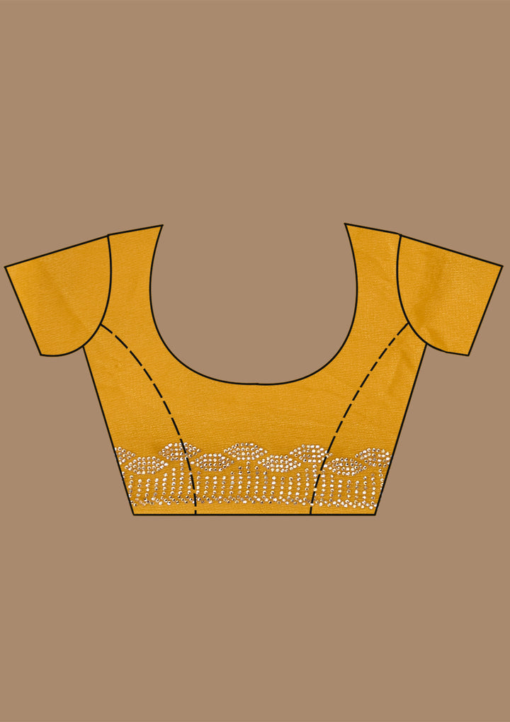 Yellow Badla Tissue Saree