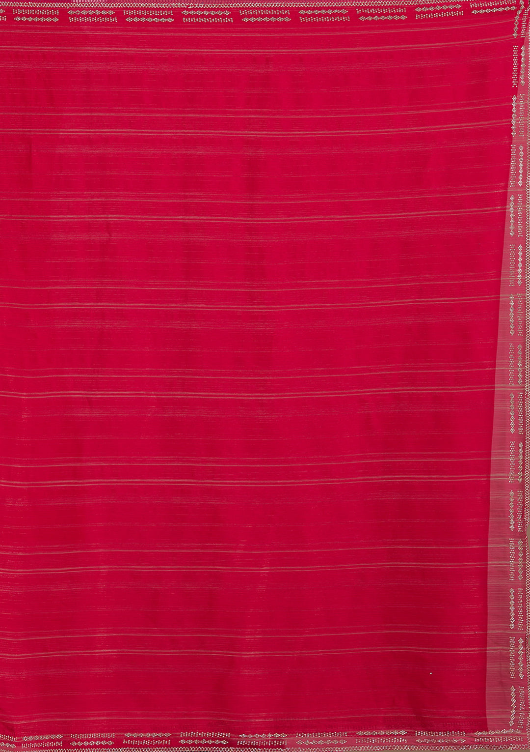 Rani Pink Stonework (Gold) Chiffon Saree