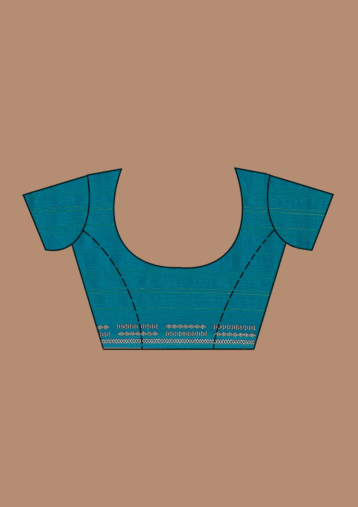 Rama Green Stonework (Gold) Tissue Saree