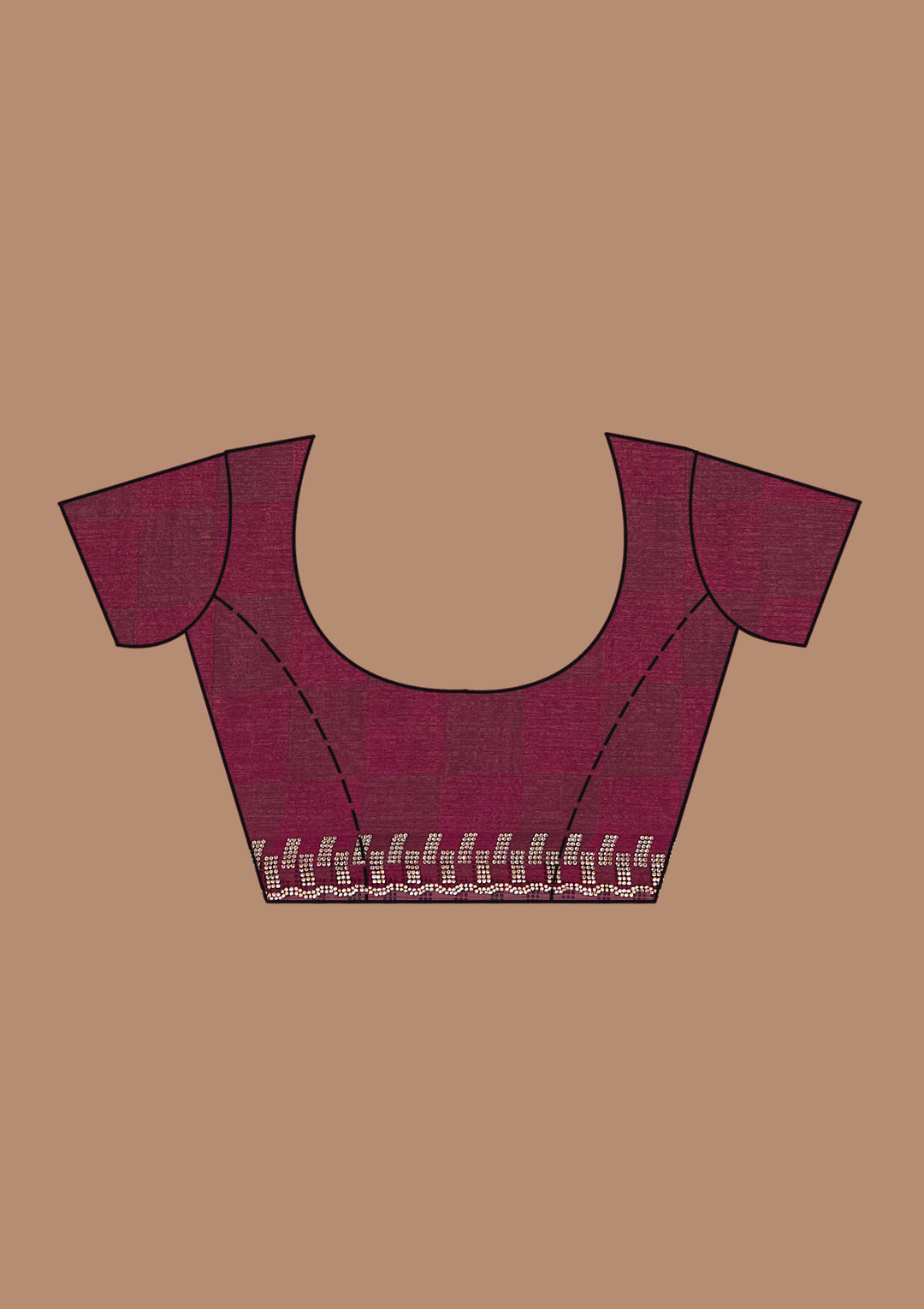 Wine Stonework (Gold) Tissue Saree