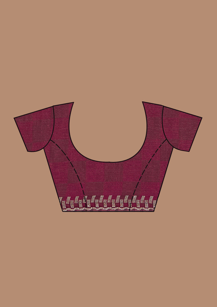 Wine Stonework (Gold) Tissue Saree