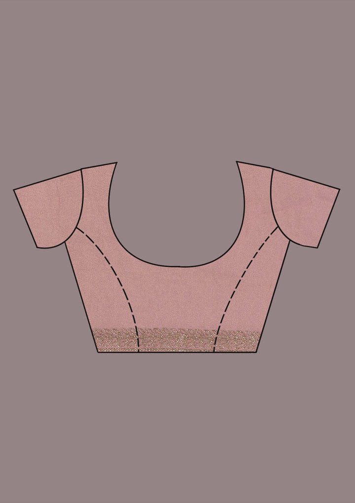 Onion Pink Stonework (Gold) Tissue Saree