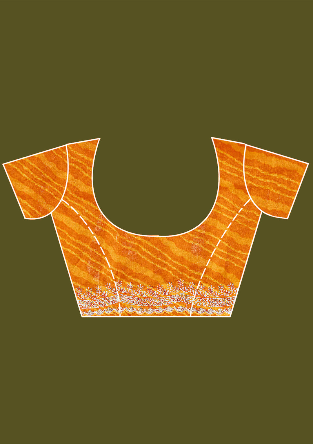 Mustard Zariwork (Silver) Organza Saree