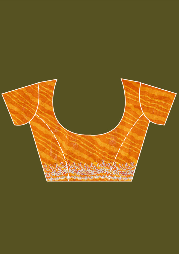 Mustard Zariwork (Silver) Organza Saree