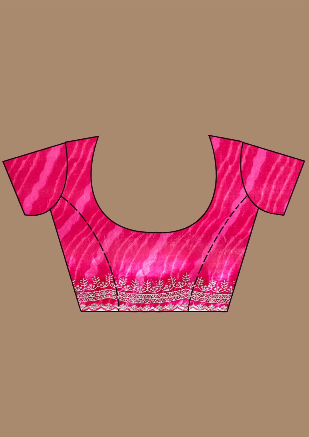Rani Pink Zariwork (Silver) Organza Saree