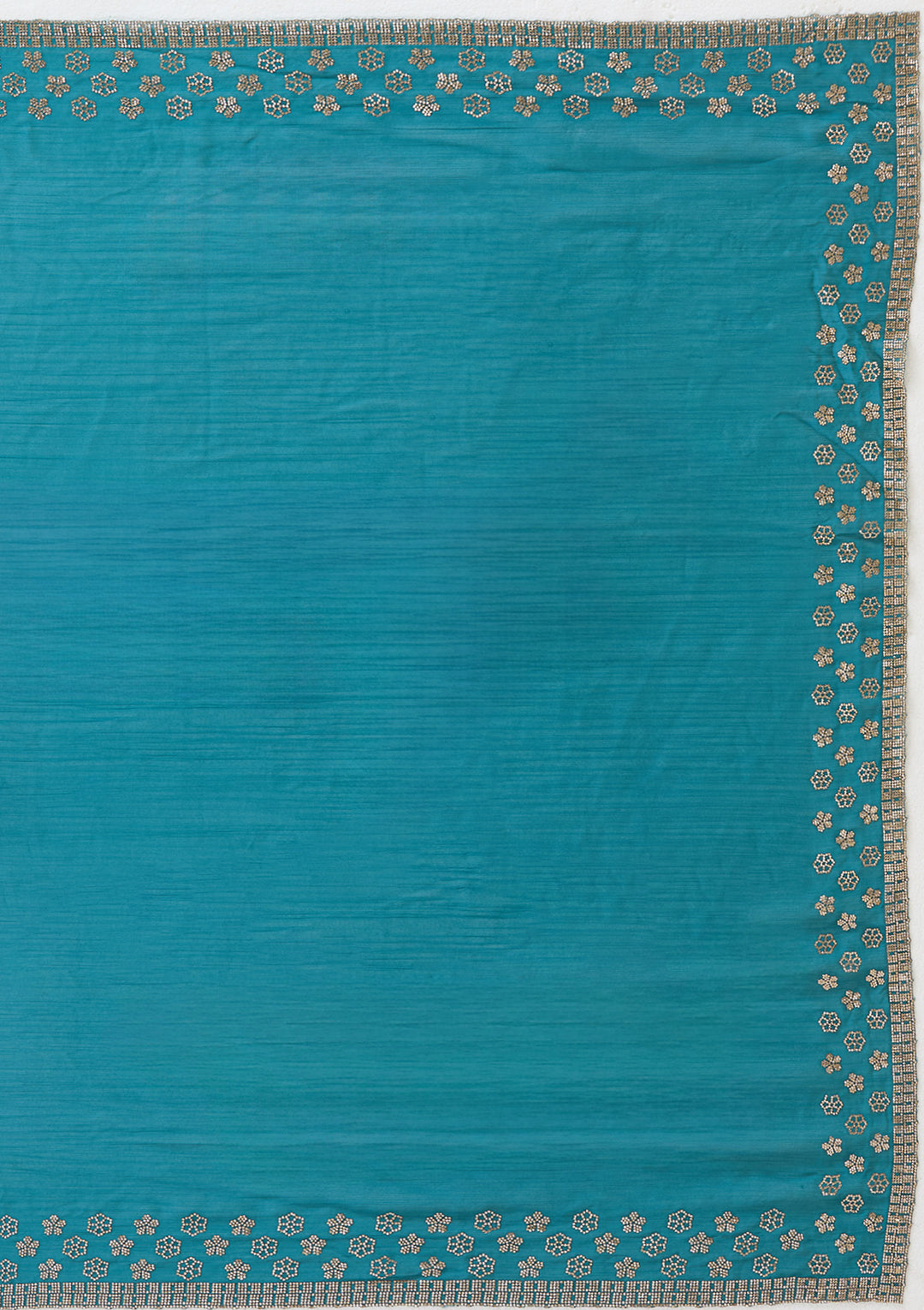 Blue Stonework (Gold) Chiffon Saree