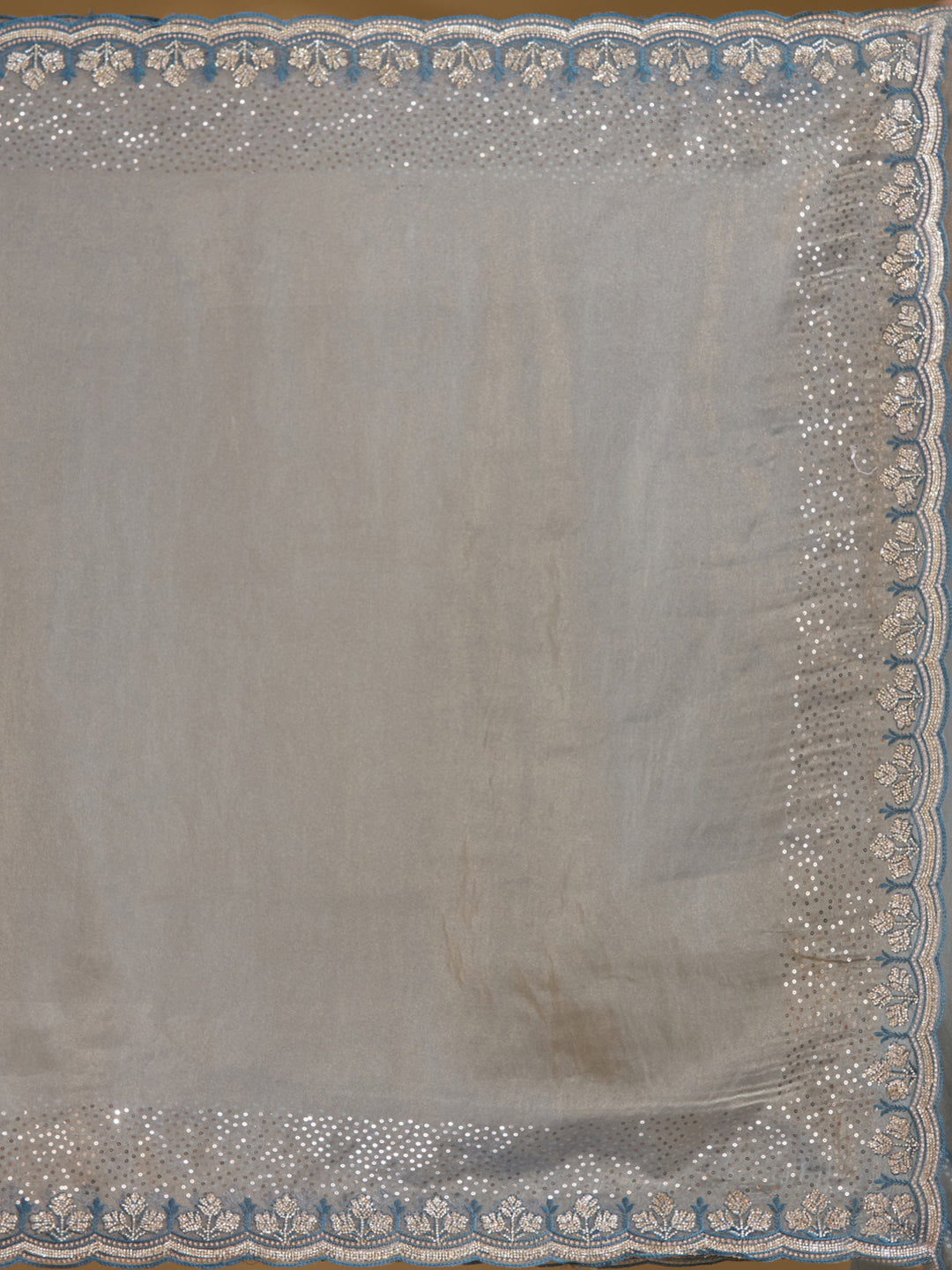 Grey Stonework (Gold) Tissue Saree