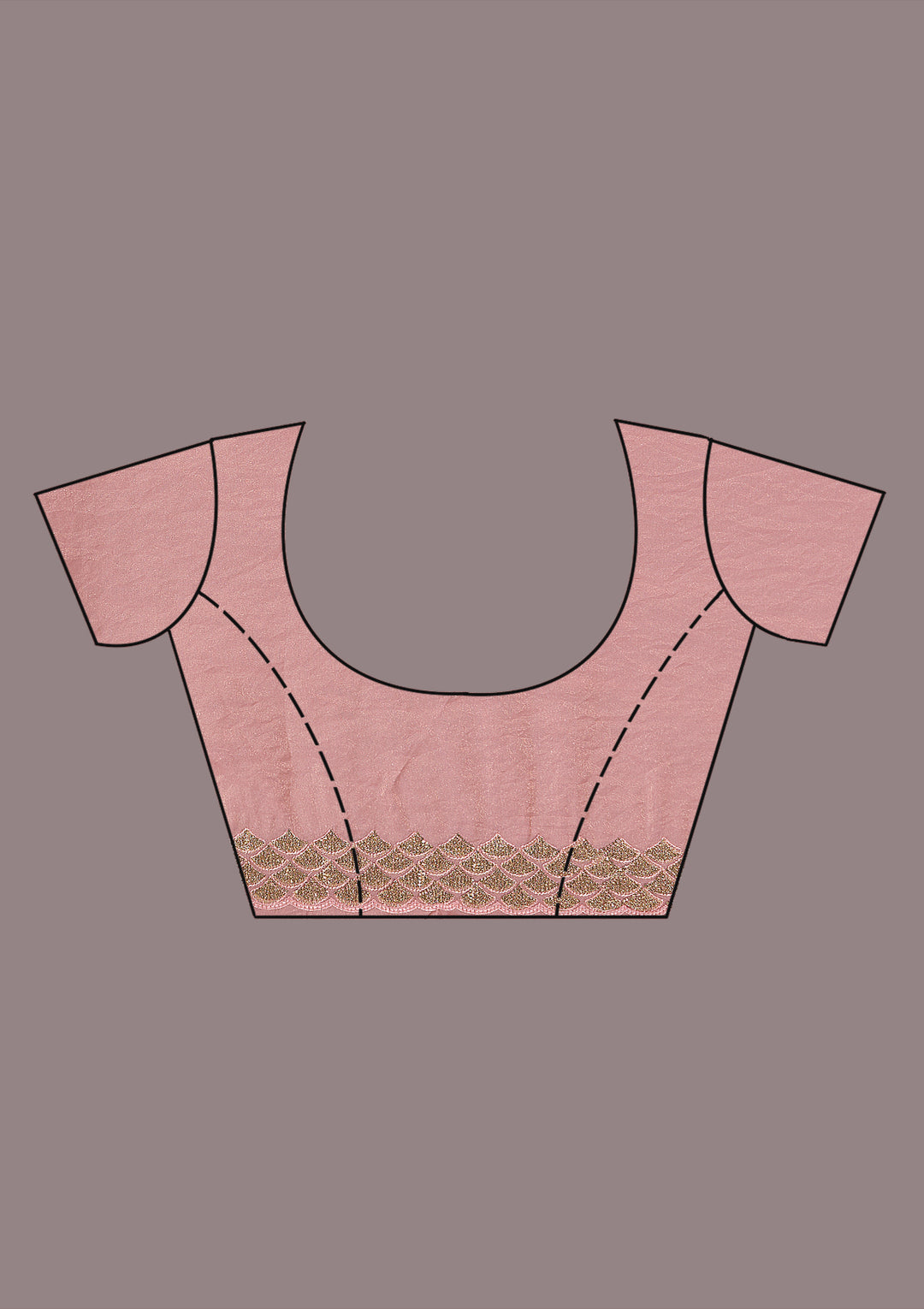 Baby Pink Sequins Tissue Saree