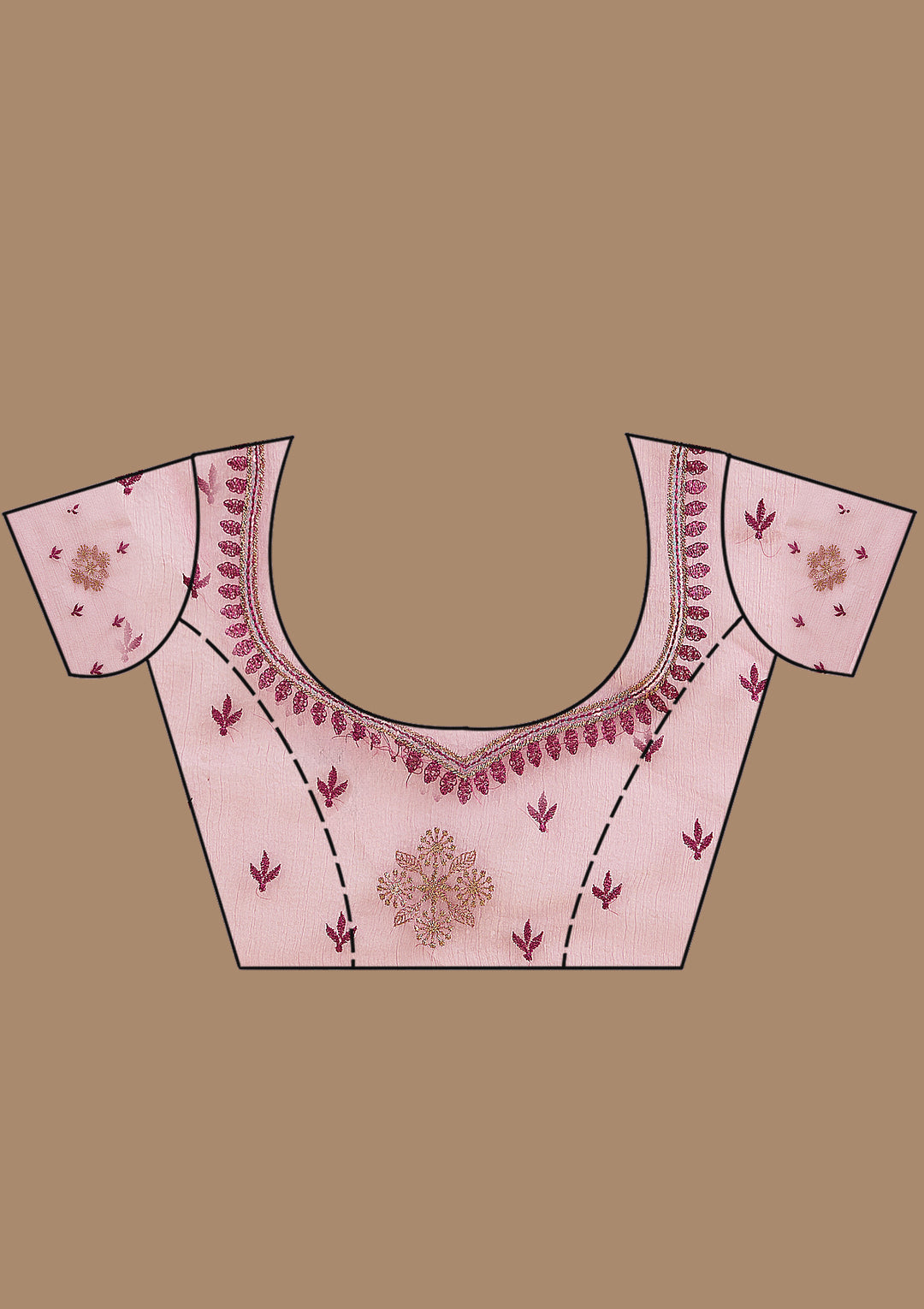 Wine Zariwork (Antique) Tissue Saree
