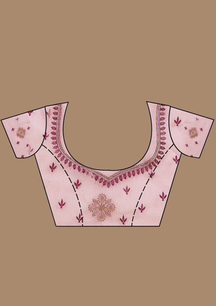 Wine Zariwork (Antique) Tissue Saree