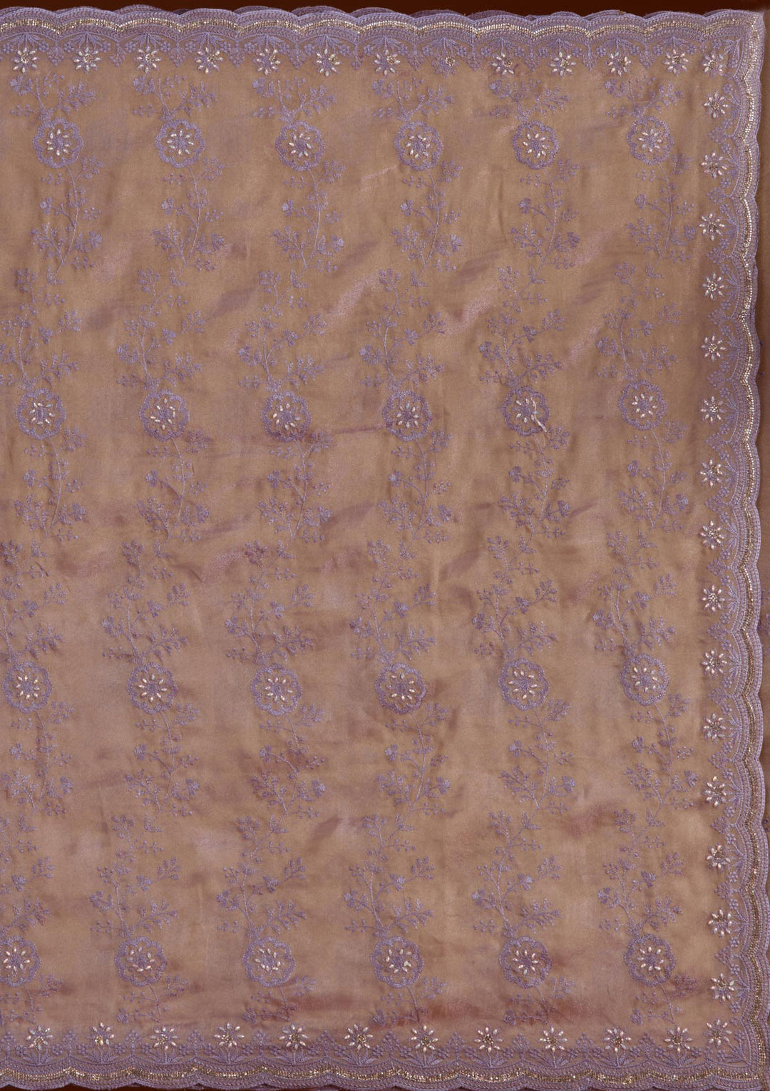 Lavender Threadwork Tissue Saree