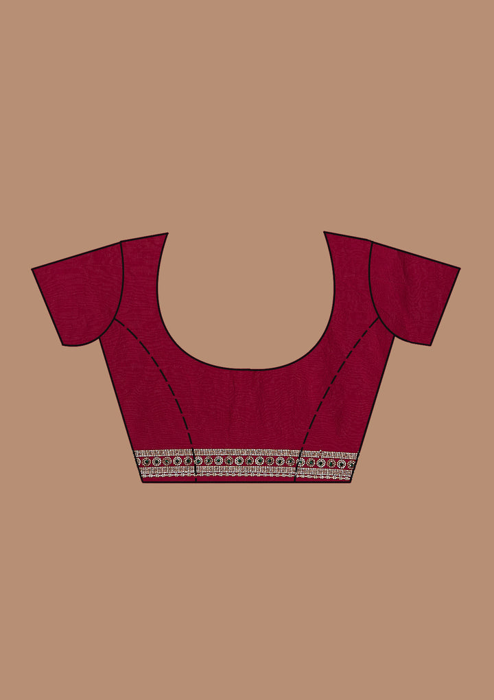 Wine Stonework (Gold) Tissue Saree