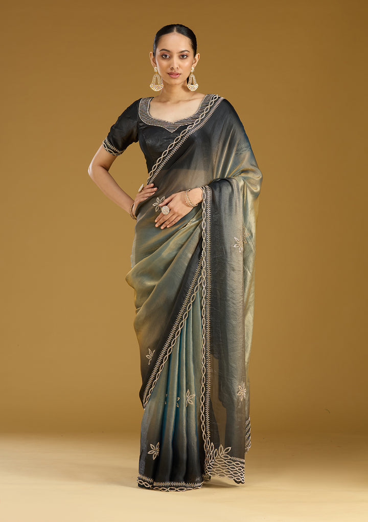 Gold Stonework (Gold) Tissue Saree