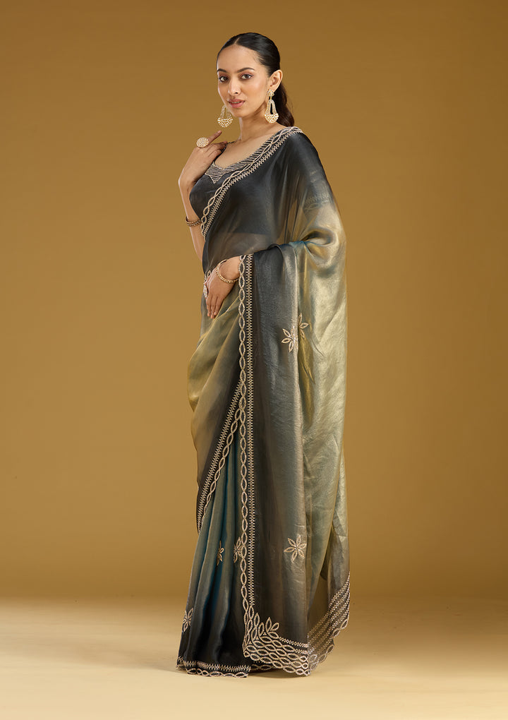 Gold Stonework (Gold) Tissue Saree