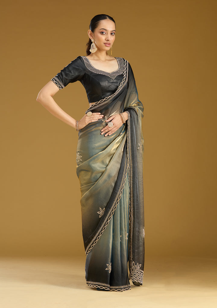 Gold Stonework (Gold) Tissue Saree