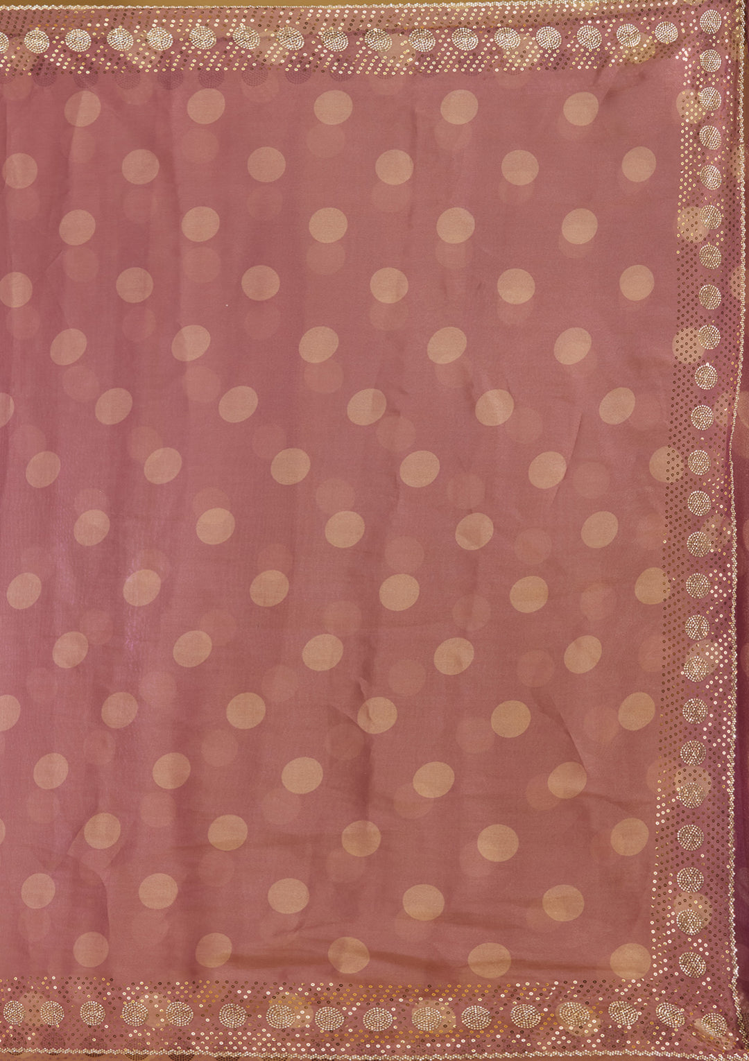 Onion Pink Stonework (Gold) Tissue Saree