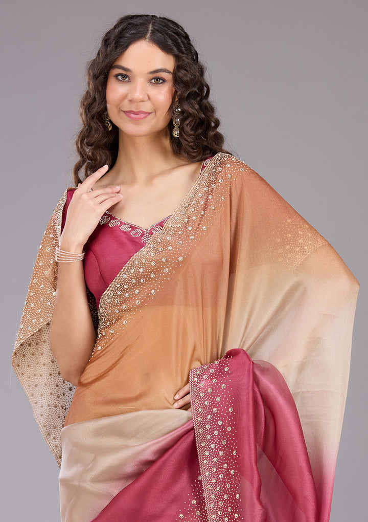 Gold Stonework (Gold) Tissue Saree
