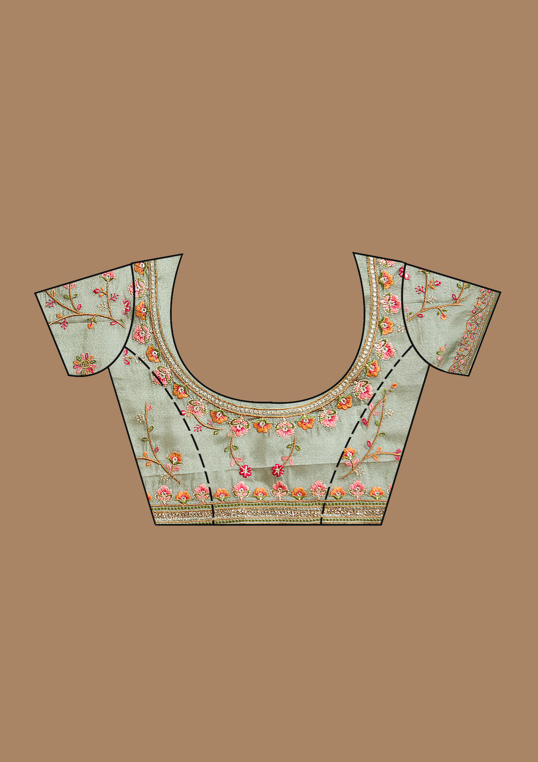 Mehendi Threadwork Tissue Saree