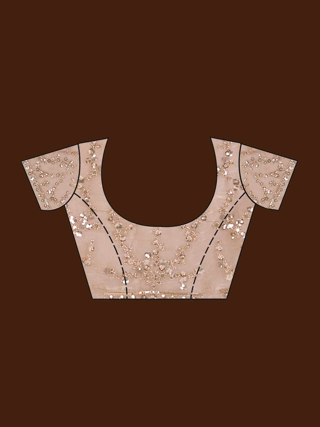 Light Brown Cutdana Tissue Saree