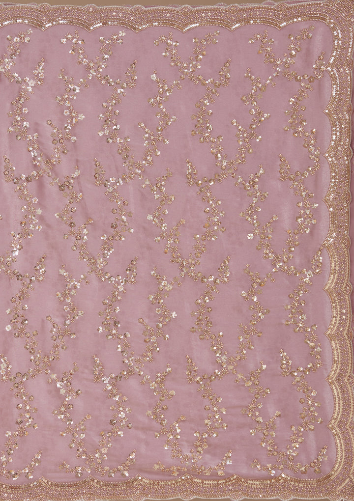 Light Lavender Cutdana Tissue Saree