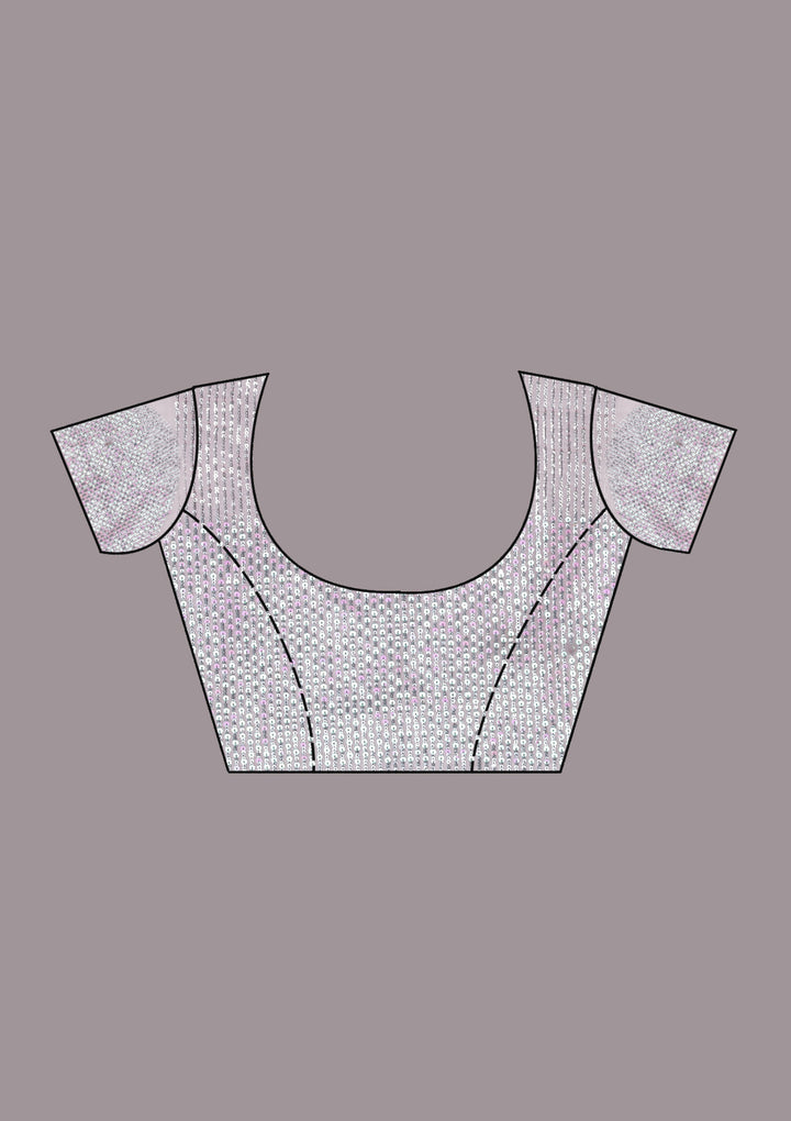 Lavender Sequins Organza Saree