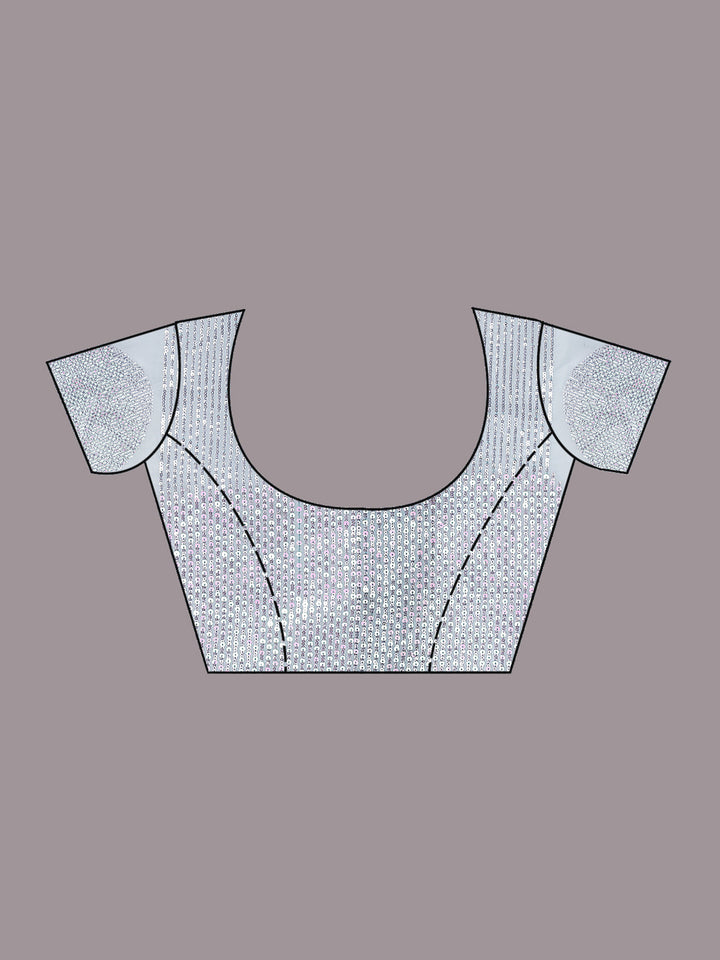 Sky Blue Sequins Organza Saree