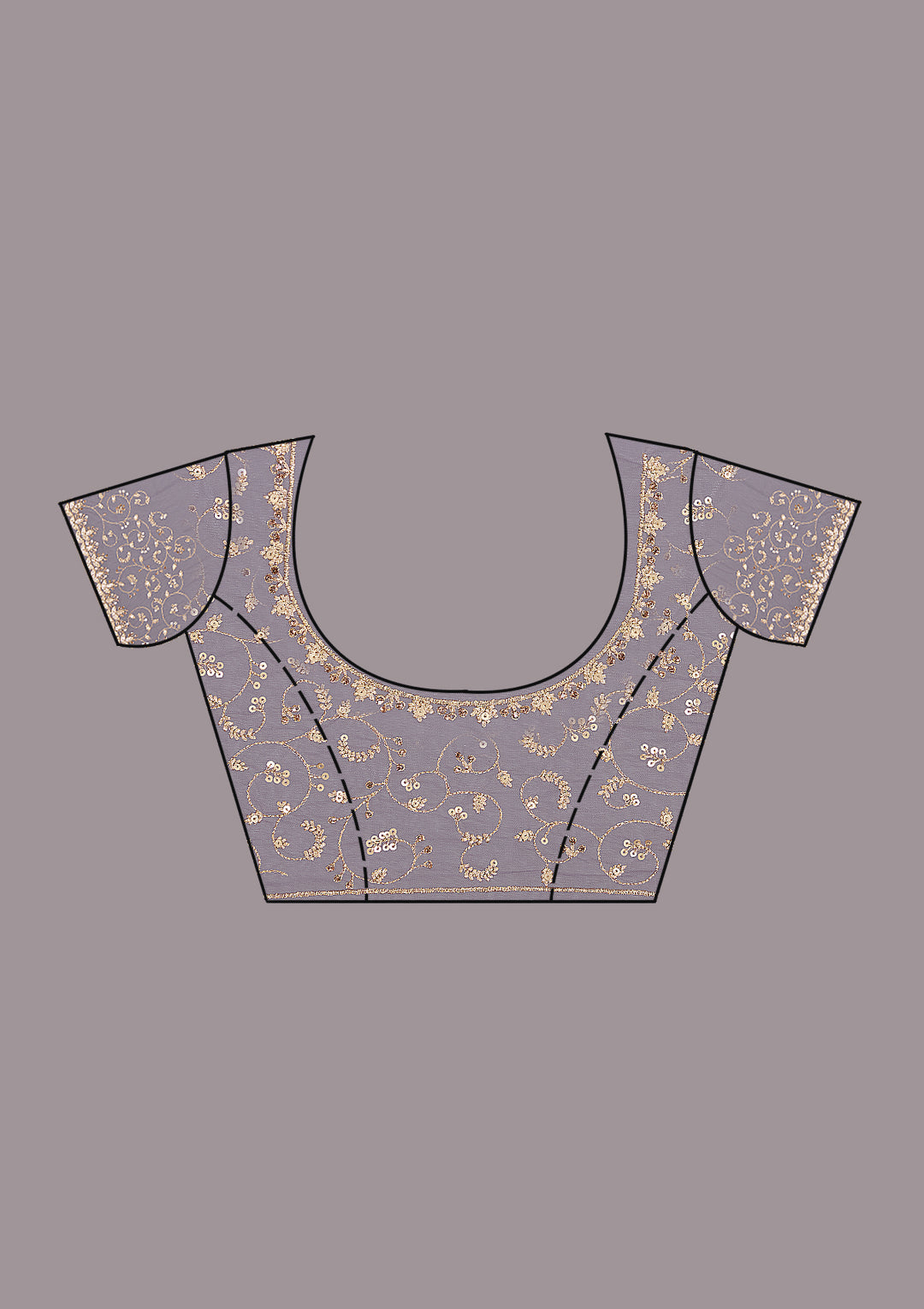 Lavender Sequins Net Saree