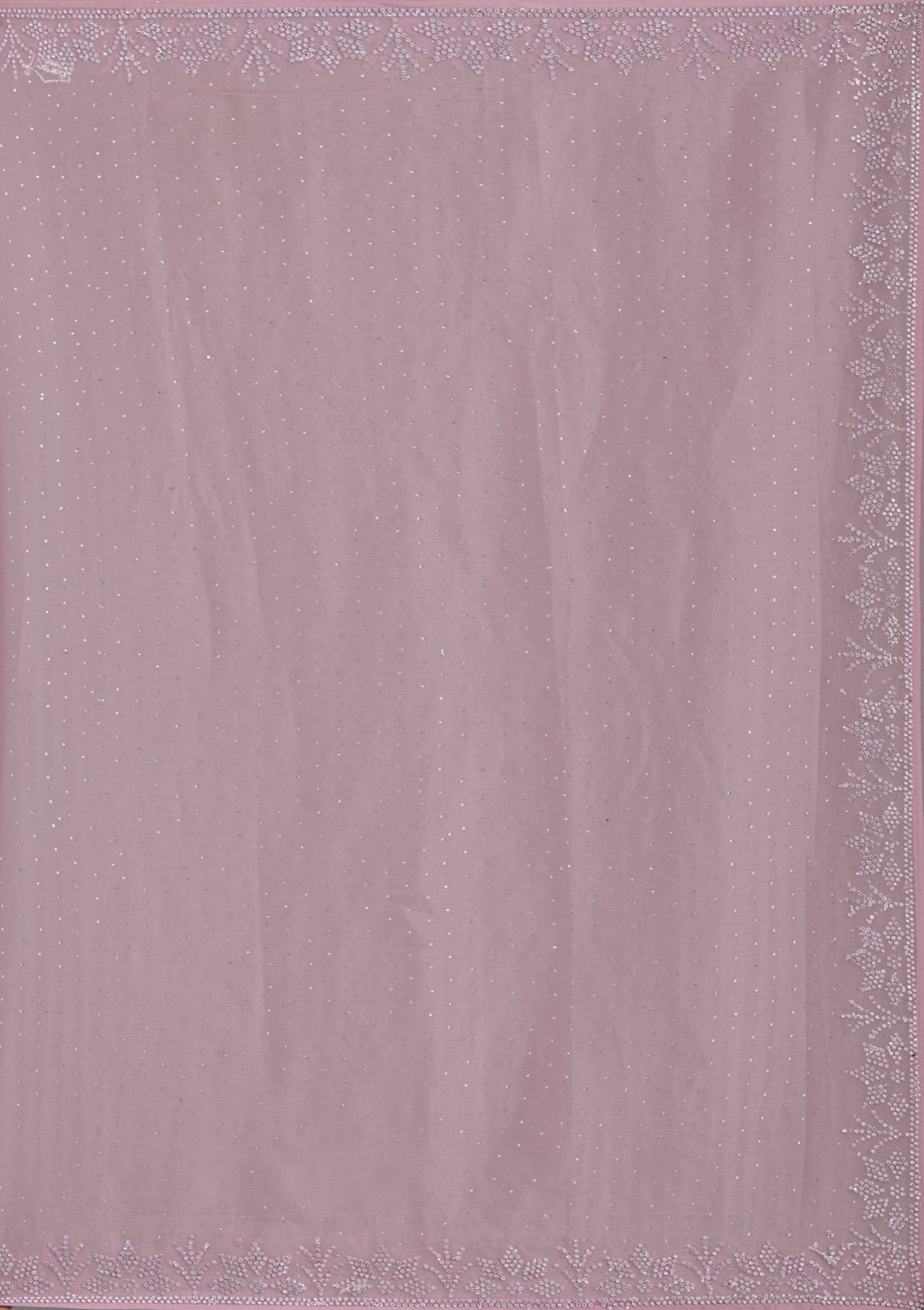 Mauve Stonework (Silver) Chiffon Saree